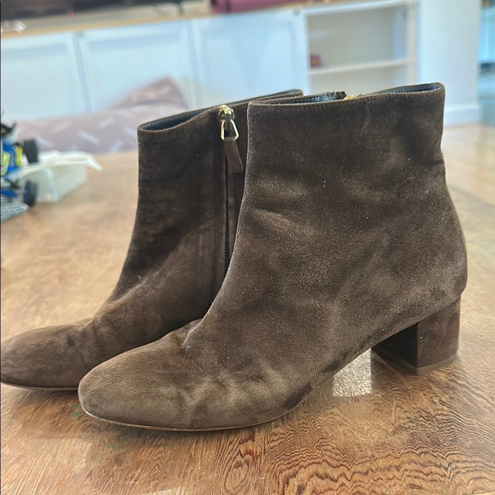 Mansur Gavriel Chocolate Suede Ankle Boots
